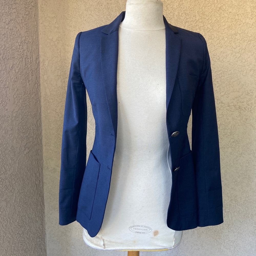 Talula Two Button Navy Blue Blazer 59% Wool Size 0